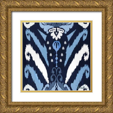Flourish Square II Gold Ornate Wood Framed Art Print with Double Matting by Pinto, Patricia