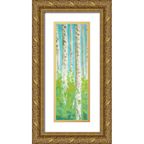 Vibrant Birchwood I Gold Ornate Wood Framed Art Print with Double Matting by Johnson, Walt