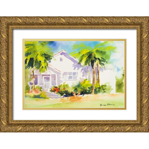 Beach Cottage I Gold Ornate Wood Framed Art Print with Double Matting by Slivka, Jane