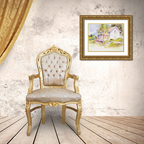 Colorful View Gold Ornate Wood Framed Art Print with Double Matting by Slivka, Jane