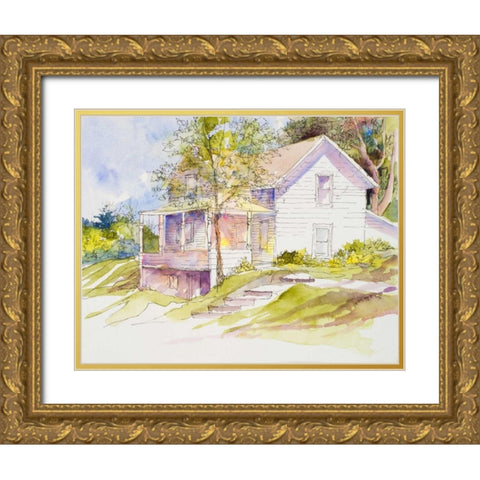 Colorful View Gold Ornate Wood Framed Art Print with Double Matting by Slivka, Jane