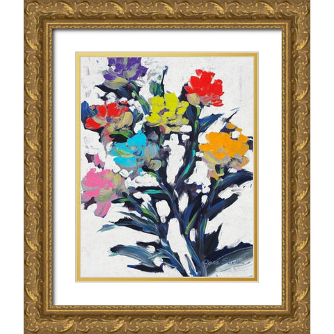 Graceful Neon Gold Ornate Wood Framed Art Print with Double Matting by Slivka, Jane