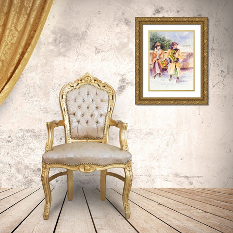 Holiday Spirit Gold Ornate Wood Framed Art Print with Double Matting by Slivka, Jane