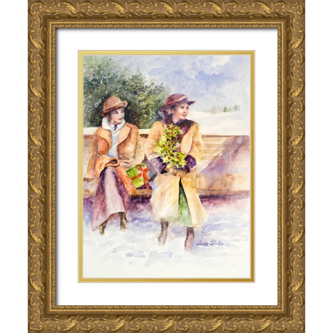 Holiday Spirit Gold Ornate Wood Framed Art Print with Double Matting by Slivka, Jane