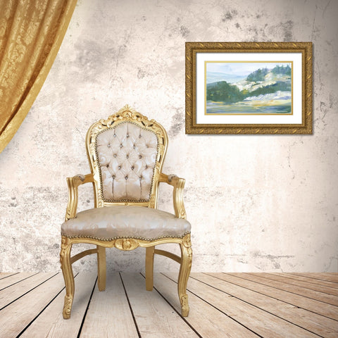 Morning On The Island Gold Ornate Wood Framed Art Print with Double Matting by Slivka, Jane
