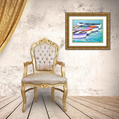 Keep Rowing Gold Ornate Wood Framed Art Print with Double Matting by Slivka, Jane