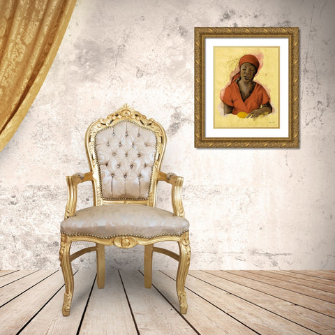 Sketched Woman in Color I Gold Ornate Wood Framed Art Print with Double Matting by Slivka, Jane