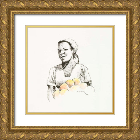 Sketched Woman II Gold Ornate Wood Framed Art Print with Double Matting by Slivka, Jane