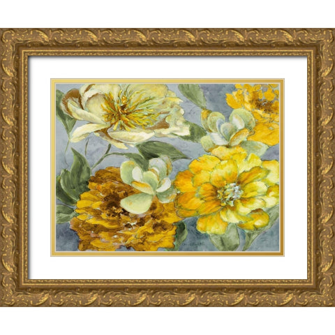 Savvy with Yellow Succulents Gold Ornate Wood Framed Art Print with Double Matting by Loreth, Lanie