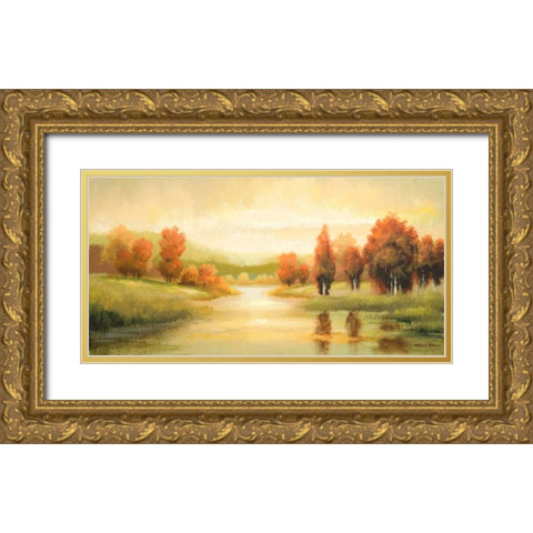 Natures Glow I Gold Ornate Wood Framed Art Print with Double Matting by Marcon, Michael