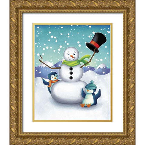 Oh the Joy IV Gold Ornate Wood Framed Art Print with Double Matting by Josefina