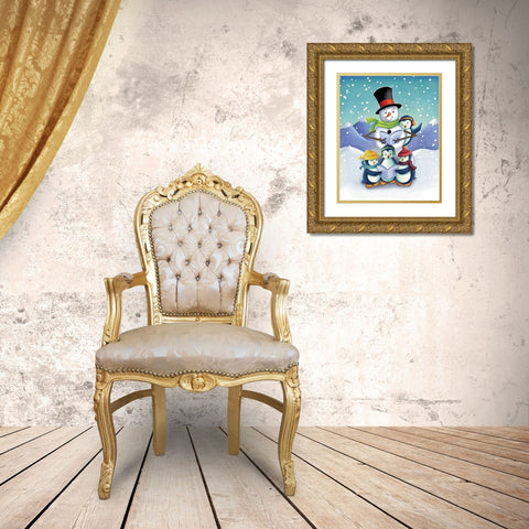 Oh the Joy II Gold Ornate Wood Framed Art Print with Double Matting by Josefina