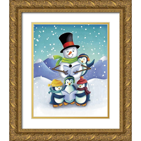 Oh the Joy II Gold Ornate Wood Framed Art Print with Double Matting by Josefina