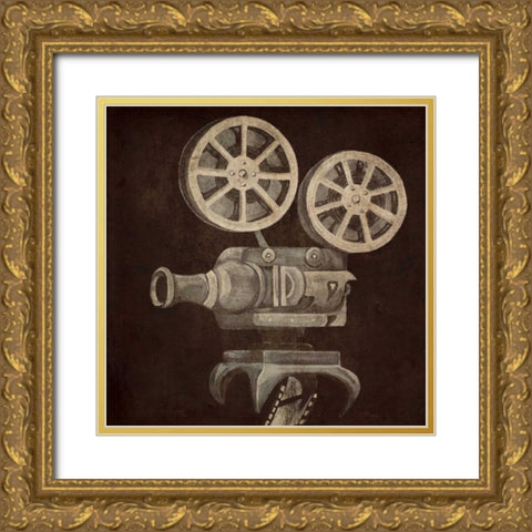 Now Showing Projector Gold Ornate Wood Framed Art Print with Double Matting by Ritter, Gina