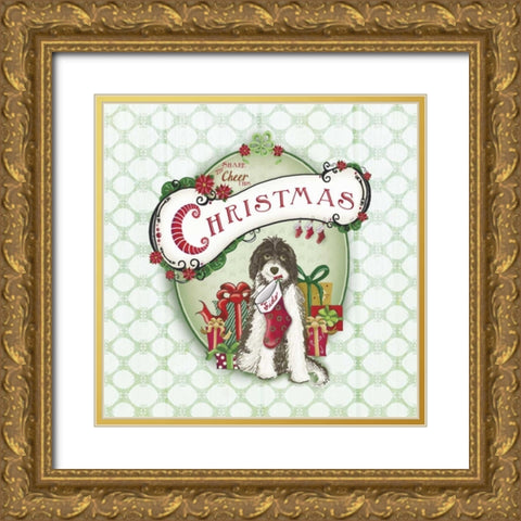 Pet Christmas I Gold Ornate Wood Framed Art Print with Double Matting by Metz, Andi