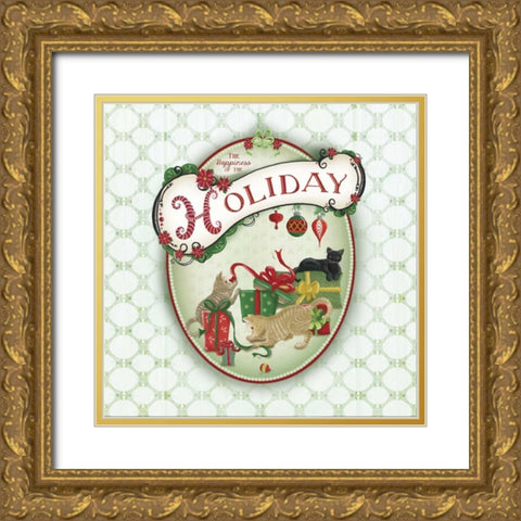 Pet Christmas II Gold Ornate Wood Framed Art Print with Double Matting by Metz, Andi