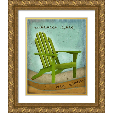 Summertime Gold Ornate Wood Framed Art Print with Double Matting by Albert, Beth