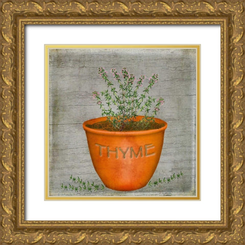 Herb Thyme Gold Ornate Wood Framed Art Print with Double Matting by Albert, Beth
