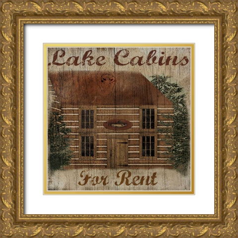 Lake Cabin Gold Ornate Wood Framed Art Print with Double Matting by Albert, Beth