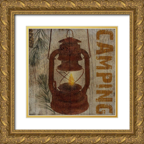 Camping Gold Ornate Wood Framed Art Print with Double Matting by Albert, Beth