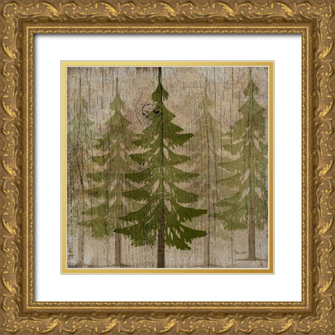 Pines Gold Ornate Wood Framed Art Print with Double Matting by Albert, Beth