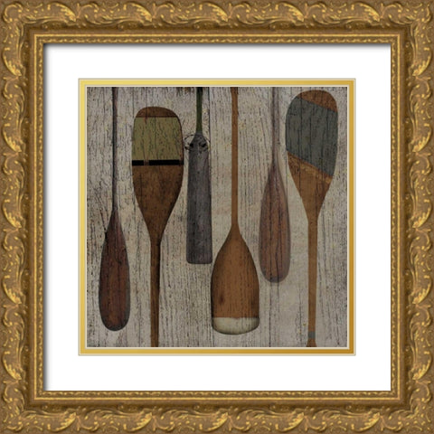 Lake Oars II Gold Ornate Wood Framed Art Print with Double Matting by Albert, Beth