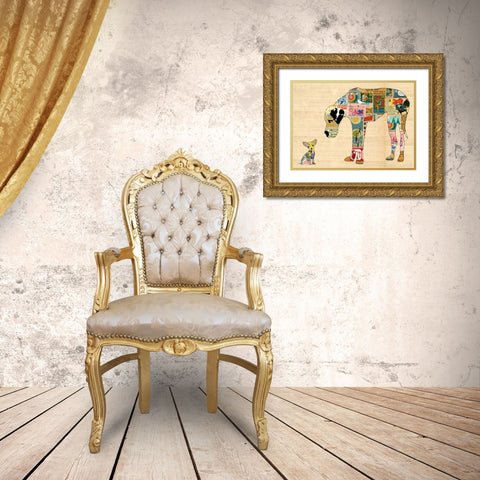 Big dog little dog Gold Ornate Wood Framed Art Print with Double Matting by Schoen, Claudia