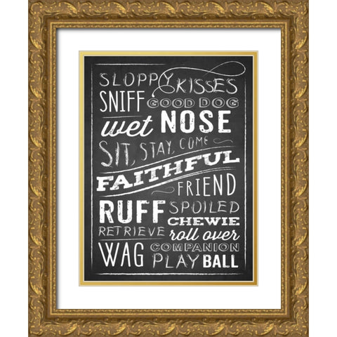 Sloppy Kisses Gold Ornate Wood Framed Art Print with Double Matting by Drotz, Dallas