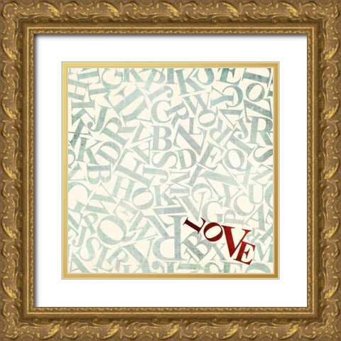 Love Gold Ornate Wood Framed Art Print with Double Matting by Drotz, Dallas