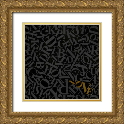 Love II Gold Ornate Wood Framed Art Print with Double Matting by Drotz, Dallas