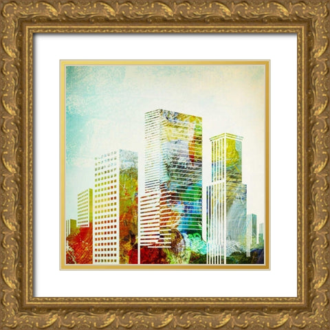 City II Gold Ornate Wood Framed Art Print with Double Matting by Drotz, Dallas