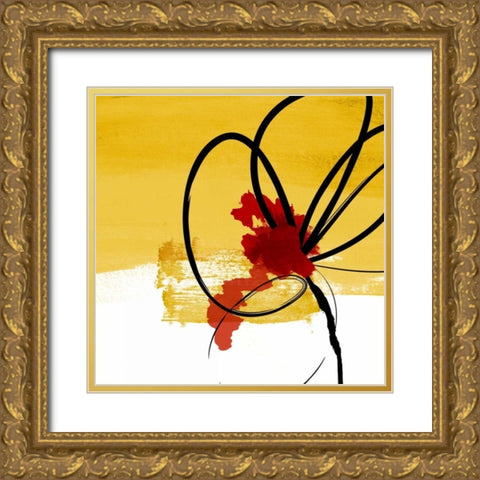 Floral Gold Ornate Wood Framed Art Print with Double Matting by Drotz, Dallas