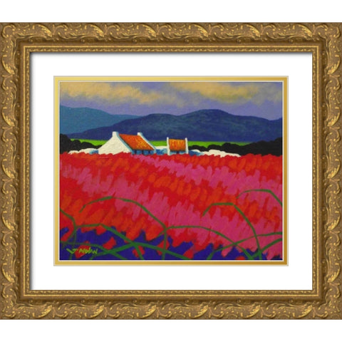 Red Meadow Gold Ornate Wood Framed Art Print with Double Matting by Nolan, John