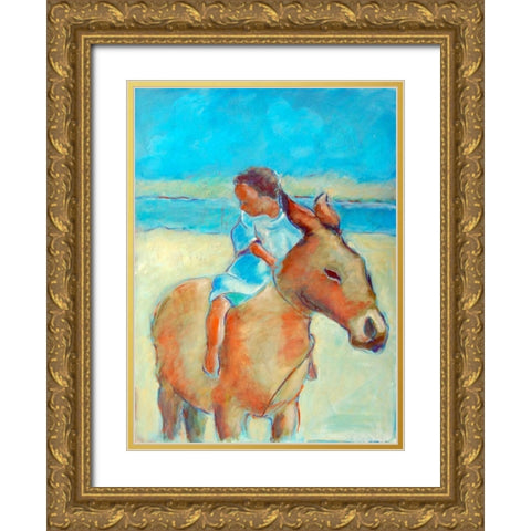 Burroboy Gold Ornate Wood Framed Art Print with Double Matting by Hoffman, Kate