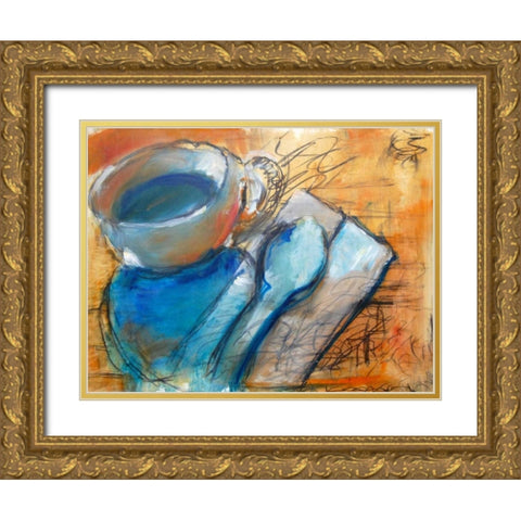 Morning Cup Gold Ornate Wood Framed Art Print with Double Matting by Hoffman, Kate