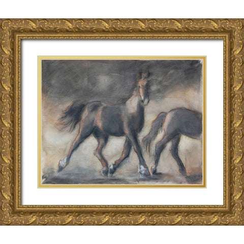Sideways Look Gold Ornate Wood Framed Art Print with Double Matting by Hoffman, Kate