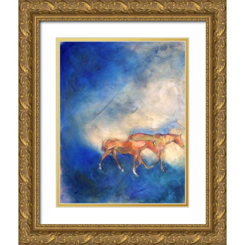 Walking Off Gold Ornate Wood Framed Art Print with Double Matting by Hoffman, Kate