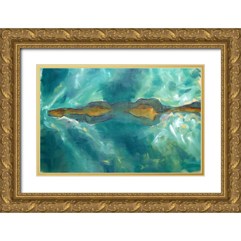 Horse Swimming Gold Ornate Wood Framed Art Print with Double Matting by Hoffman, Kate