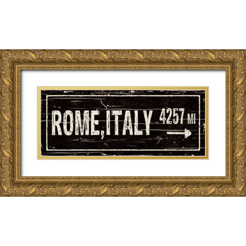 Destination Signs III Gold Ornate Wood Framed Art Print with Double Matting by Pela Studio