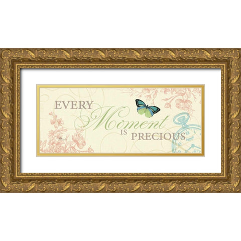 Time Flies I Gold Ornate Wood Framed Art Print with Double Matting by Pela Studio