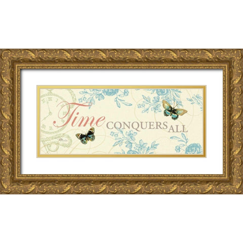 Time Flies II Gold Ornate Wood Framed Art Print with Double Matting by Pela Studio