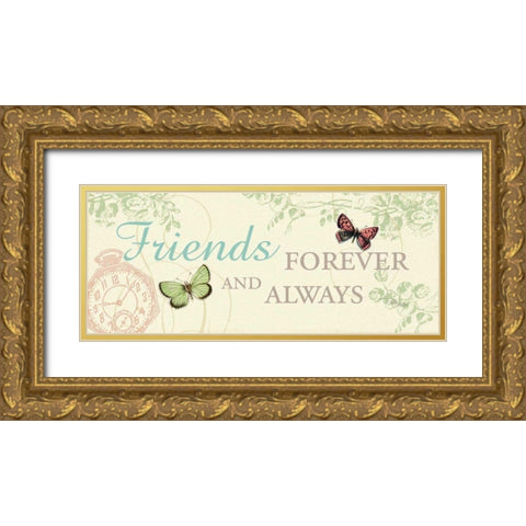 Time Flies IV Gold Ornate Wood Framed Art Print with Double Matting by Pela Studio