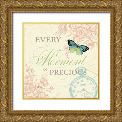 Time Flies I Gold Ornate Wood Framed Art Print with Double Matting by Pela Studio