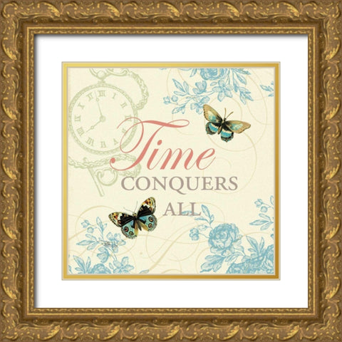 Time Flies II Gold Ornate Wood Framed Art Print with Double Matting by Pela Studio