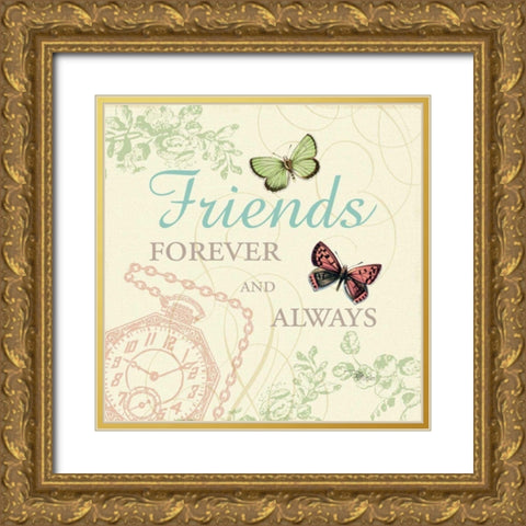 Time Flies IV Gold Ornate Wood Framed Art Print with Double Matting by Pela Studio