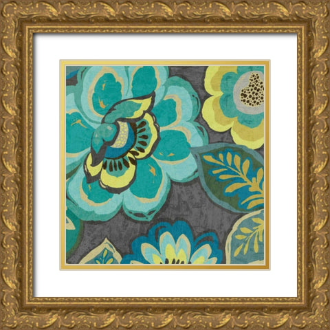 Floral Assortment I Gold Ornate Wood Framed Art Print with Double Matting by Wild Apple Portfolio