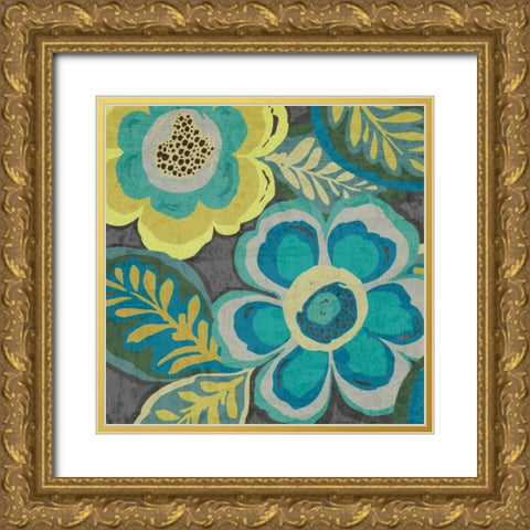 Floral Assortment III Gold Ornate Wood Framed Art Print with Double Matting by Wild Apple Portfolio