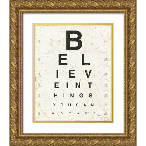 Eye Chart I Gold Ornate Wood Framed Art Print with Double Matting by Pela Studio