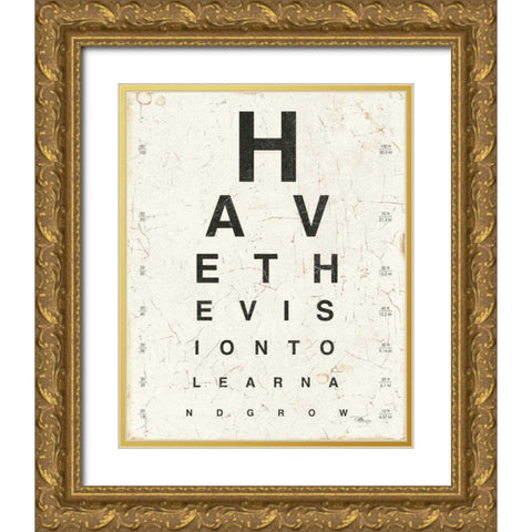 Eye Chart II Gold Ornate Wood Framed Art Print with Double Matting by Pela Studio
