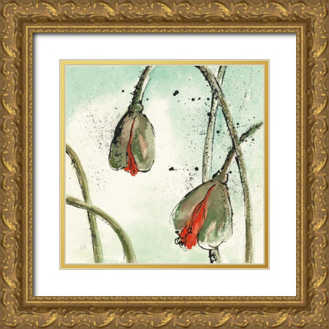 Not a California Poppy II Gold Ornate Wood Framed Art Print with Double Matting by Paschke, Chris